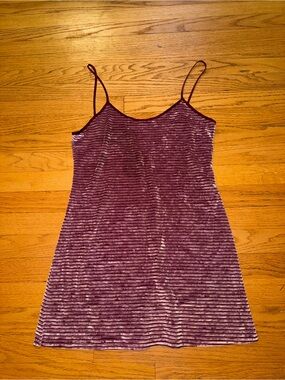 Women's Velvet Slip Mini Dress - Purple